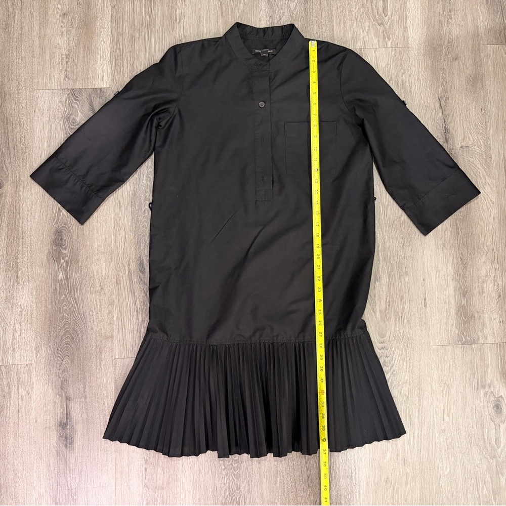 Banana Republic Black Pleated Hem Midi Shirt Dress - Picture 2 of 9